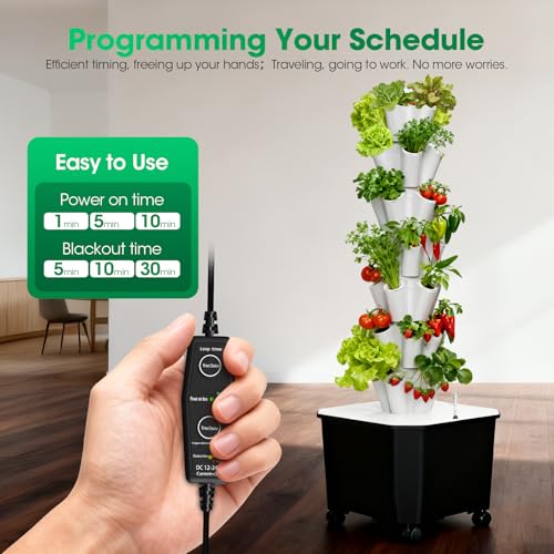Vertical Hydroponic Tower Garden, 35 Pods 7-Layer Growing System