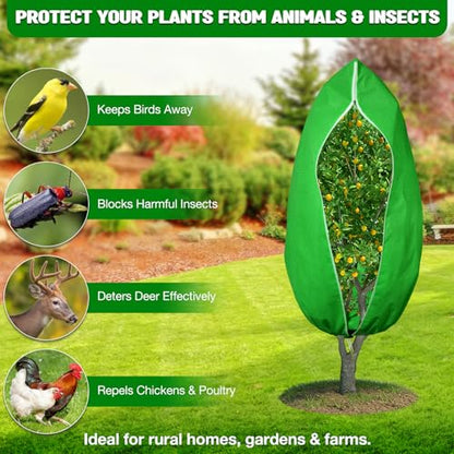 2pcs Reusable Winter Frost Plant Cover Freeze Protection, 47.2"x72" Large Frost Plant Cover for Winter Outdoor Plants,Frost Cloth Plants Jacket Drawstring Tree Cover for Outdoor Plants - size: 47.2"x72"