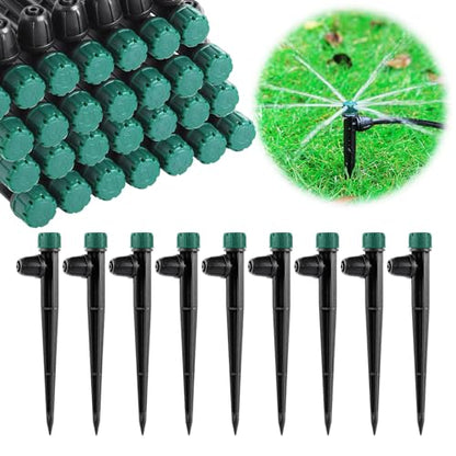 50PC Anti-Drop Drip Irrigation Emitters for 1/4" Drip Tubing - style: 50pcs-360 Degree Drip
