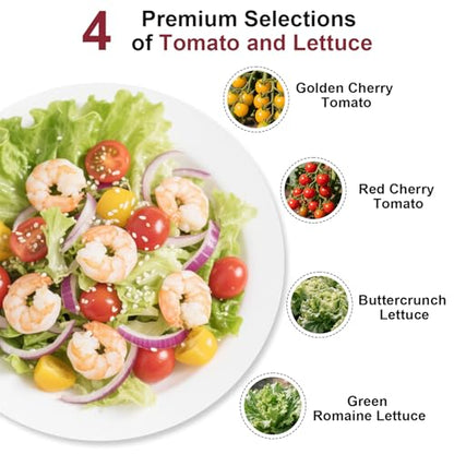 Spring Mix Salad Seed Pod Kit for AeroGarden, idoo, Ahopegarden, MUFGA with Red Cherry Tomato, Golden Cherry Tomato, Buttercrunch Lettuce, and Green Romaine Lettuce - Compatible with All Garden(7-Pod) - color: Majero-Spring Mix Salad
