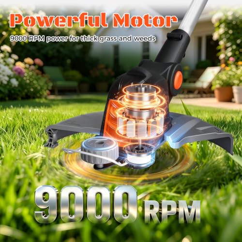 Electric Weed Wacker Eater String Trimmer Weed Whacker Battery Operated 21V - color: Black and Orange