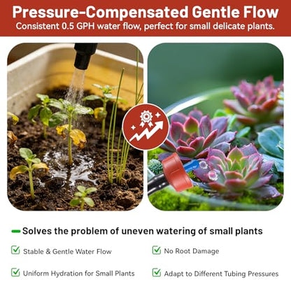 300pcs 0.5 GPH Pressure Compensating Drippers for Drip Irrigation - size: 0.5 GPH 300PCS