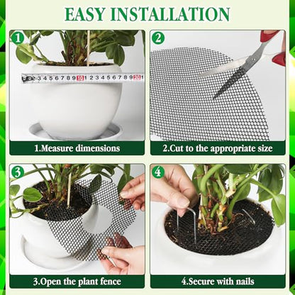 Plant Pot Grids 15.7 Inch Cuttable Soil Cover Protector from Animals - color: 6pcs