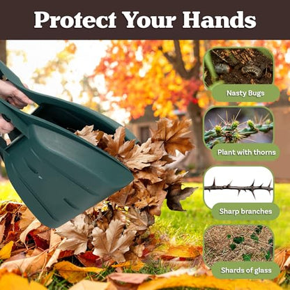 Pure Garden Leaf Scoops Hand Rakes, Green