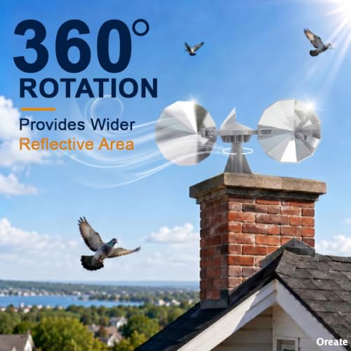 4 Pack Bird Scare Reflective Device, Wind Spinner with ABS Base - size: 4P
