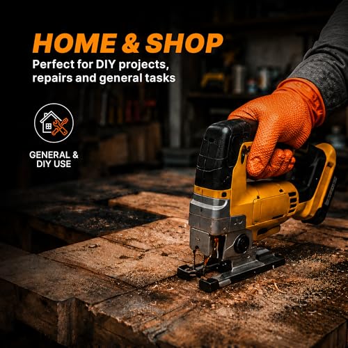 TitanFlex Heavy Duty Industrial Orange Nitrile Gloves, 8-mil, Gloves Disposable Latex Free with Raised Diamond Texture Grip, Powder Free, Rubber Glove, Mechanic Gloves,100-ct Box (XXL) - color: 02 8mil (100ct), size: XX-Large