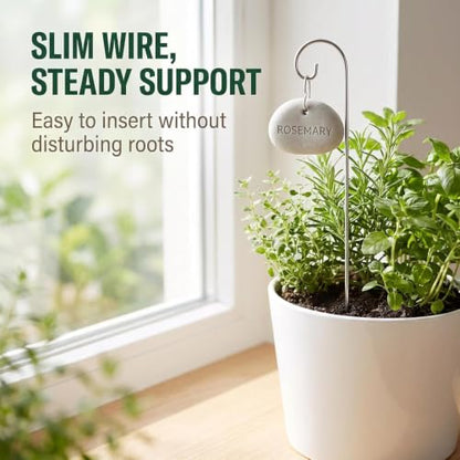 20Pcs Silver Planter Plant Label Hooks Garden Markers Stake Label Holder Hanger Garden Plant Sign Stake Rustproof Deformed Sign Hooks Container Accessories (20cm)
