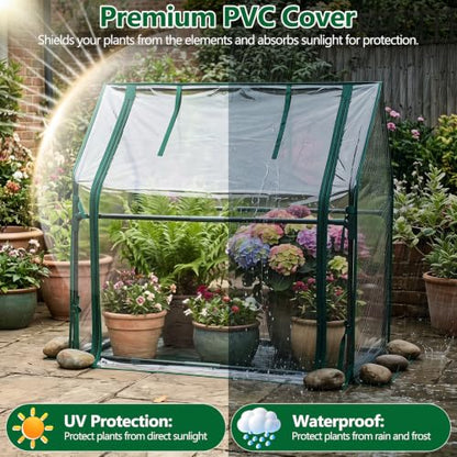 Mini Greenhouse with Waterproof Pad, 36"×18"×33" Tabletop Small Greenhouse for Indoor Outdoor Seed Starting, Portable Plant Cover Tent for Seedlings, Germination, Plant Protection - size: 36" x 18" x 33"