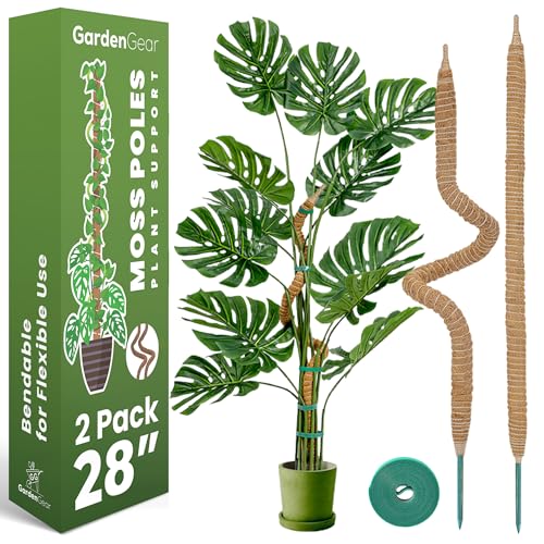 2Pcs 28'' Moss Pole Monstera Plant Support - Plant Stakes for Indoor Plants - size: 2-Pack (28 in)