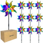 10 PCS Reflective Pinwheels for Yard and Garden Bird Devices Pre-Installed Sparkly Wind Spinner Deterrent to Scare Birds Away from Yard Patio Farm (Multicolor-1) - color: Multicolor-1