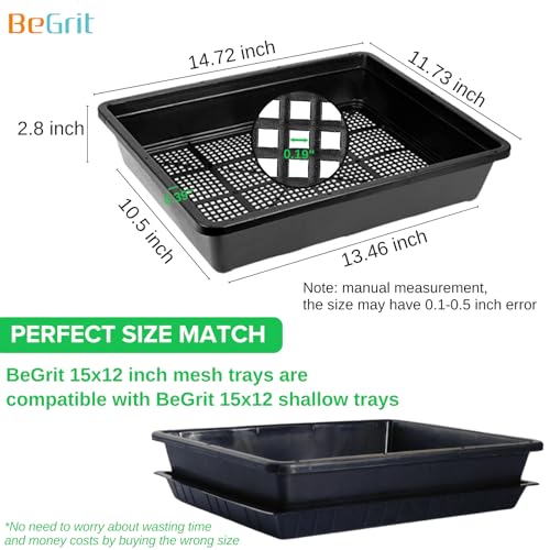BeGrit Soil Blocking Trays 15x12 inch Seed Starter Trays 5 Pack Mesh Trays for Seedling, Microgreen, Soil Blocks, Wheatgrass - size: 15x12in 5-Pack