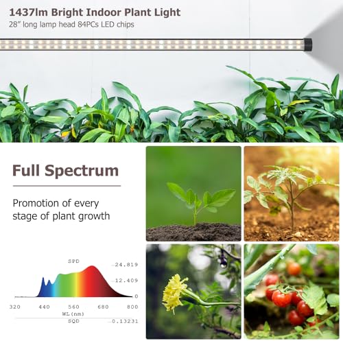 STERREN Plant Floor Lamp for Indoor Plants, Full Spectrum Grow Light - color: Black
