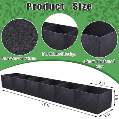 POILKMNI 12x2x1ft Fabric Raised Garden Bed - size: 12x2x1ft Rectangular