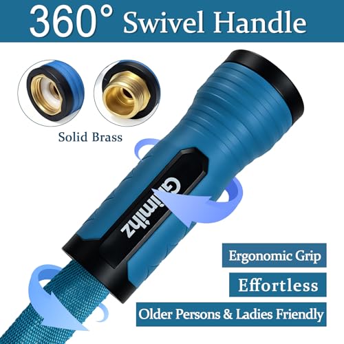 Garden Hose 75 ft, Made of TPE (BetterThan PVC/Hybrid Polymer), Lightweight yet Durable Water Hose with Ergonomic Grip, Drinking Water Safe Material, All-Weather, 3/4" GHT Fittings - size: 75ft + Hose Nozzle