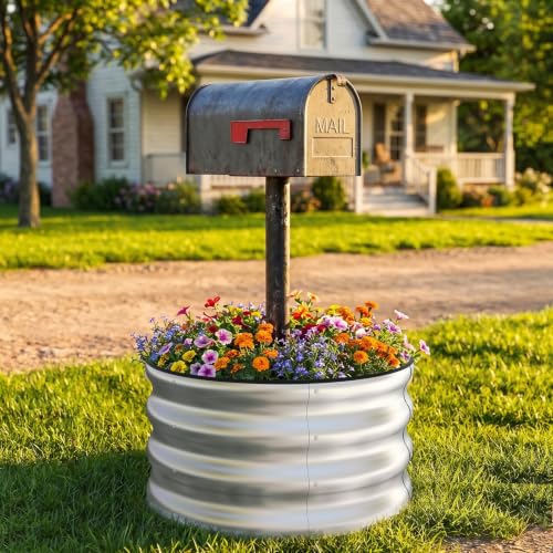 3-Pack Round Raised Garden Bed Outdoor 2x2x1ft Planter Box, Silver - color: Silver, size: 2x2x1ft (3 PCS)