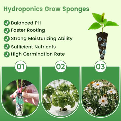 Hydroponic Pods Kit, Compatible with AeroGarden, 241Pcs - size: 240pcs-120Grow Sponges, 120Labels & 1 Tweezers