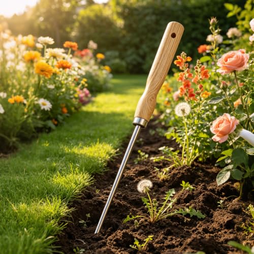 11.8 Inch Hand Weeder Weed Puller Tool with Wood Handle Weed Puller