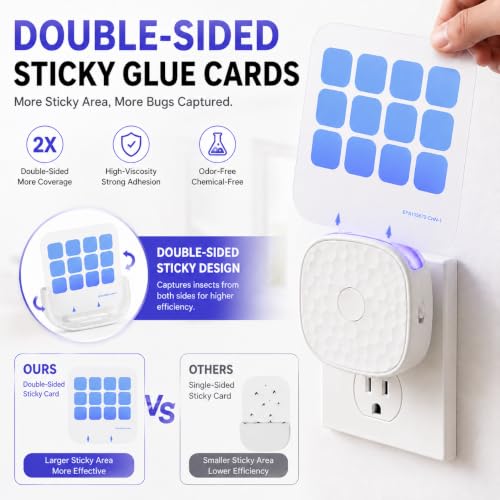 Fruit Fly Traps for Indoors 2 Pack with Double-Sided Sticky Glue Cards