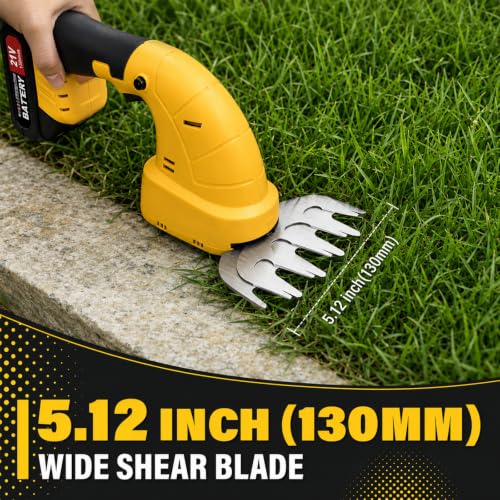 2-in-1 Cordless Hedge Trimmer & Grass Shear, 21V, Yellow