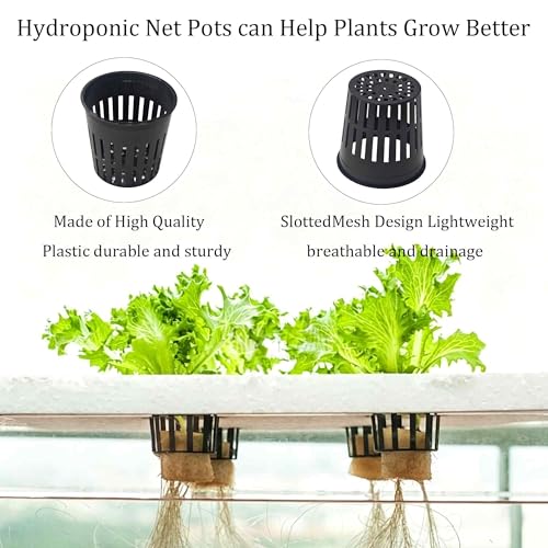 25PCS 2 Inch Net Pots for Hydroponics Slotted Mesh Net Cups Wide Lip Planting Baskets for Orchids Vegetables Indoor Outdoor Plant Growing - size: 25pcs