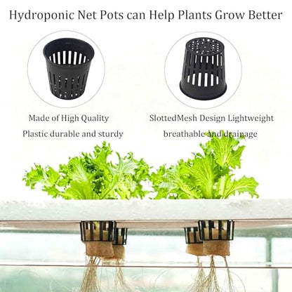 25PCS 2 Inch Net Pots for Hydroponics Slotted Mesh Net Cups Wide Lip Planting Baskets for Orchids Vegetables Indoor Outdoor Plant Growing - size: 25pcs