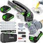 CEEPUY Mini Chainsaw Cordless,6 Inch Portable Electric Chainsaw with 2 Batterys/Automatic Oiler/Security Lock/Powered Small Handheld Saw for Trees Branches Trimming,Gifts for Father Men Dad Husband - size: Light Gray 6-inch
