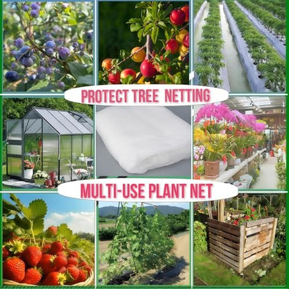 Fruit Tree Netting with Drawstring (4 Pack 4x5 FT)- Easy Install Plant Protection Cover, Reusable Garden Mesh Bag for Blueberry Bushes/Tomato - Block Birds/Insect/Squirrels - size: 4x5 FT