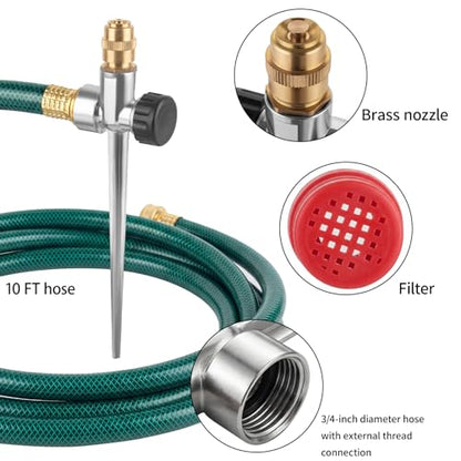 2 Pack Lawn Sprinkler with Hose, Metal Water Garden Sprinklers with Nozzle - style: Sprinkler with Hose