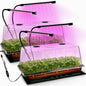 2-Pack 1020 Seed Starter Trays with Heat Mat and Clip-On Grow Light - size: 2p 1020Trays+7.3''Domes+Heat Mats+Lights