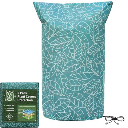 Plant Covers Freeze Protection 47"x71" | 2-Pack Winter Frost Blankets - size: 47 x 71 In