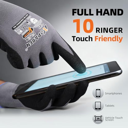 7 Pairs Safety Work Gloves Seamless Nylon Knit MicroFoam Nitrile Coated - size: Small, style: 7 Pairs,grey