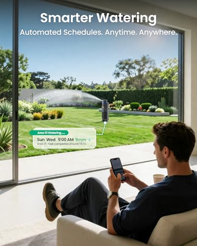 Aiper IrriSense 2 Lawn Sprinkler, Smart Irrigation System, Multi-Zone Plant-Specific Watering, Smart Scheduling, Weather-Adaptive Irrigation with Rain Sensor, for Lawns up to 4,800 sq.ft.-Rainbow