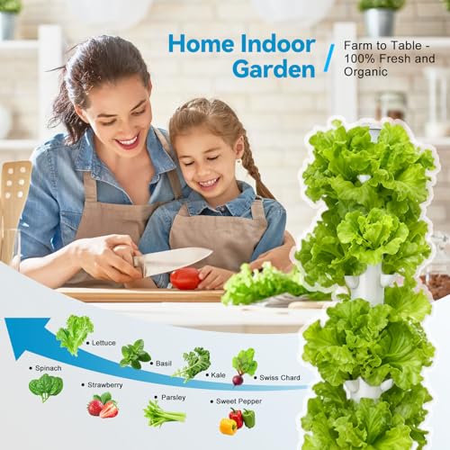JESLED 15 Tiers Hydroponics Growing System Kits with 4 LED Grow Lights - size: 15tiers