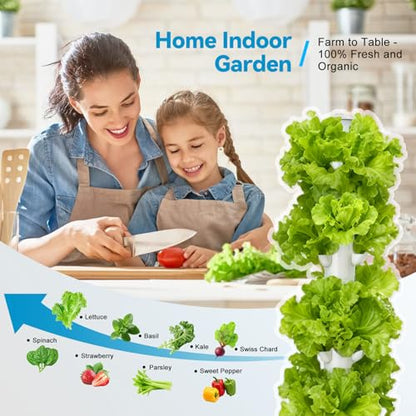 JESLED 15 Tiers Hydroponics Growing System Kits with 4 LED Grow Lights - size: 15tiers