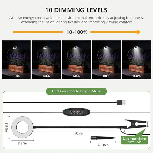 Grow Lights for Indoor Plants, Clip-On Plant Light, Black, 2 Pack - color: Black，2 pack