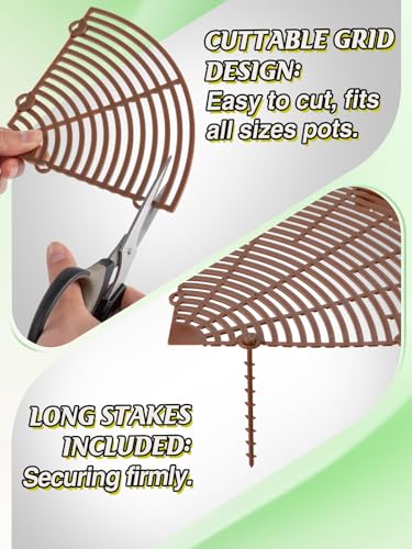 ANPHSIN 3 Plant Pot Grid Cover Protectors from Animals, 20.8" Dia - size: 20.8"