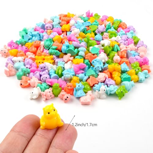 40PCS Mini Resin Animals Variety Pack, Tiny Resin Animal Figurines - color: Random Solid Color