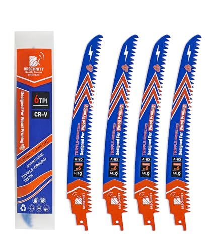 Arc Edge Reciprocating Saw Blades 9inch 6TPI for Pruning 4pcs - size: 9 inch