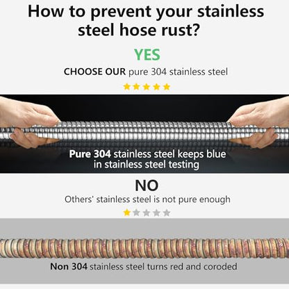 150ft Garden Hsoe - 2026 New 304 Stainless Steel Garden Hose with 3/4'' Fittings – Lightweight, Durable, and Kink-Free, Metal Water Hoses for Gardening - size: 150ft