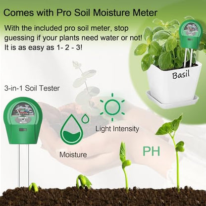 Indoor Herb Garden Kit – 10 Non-GMO Herb Seeds with Soil, Pots & Moisture Meter – Easy Windowsill Gardening Starter Set – Unique Gift for Gardeners, Home Chefs & Families