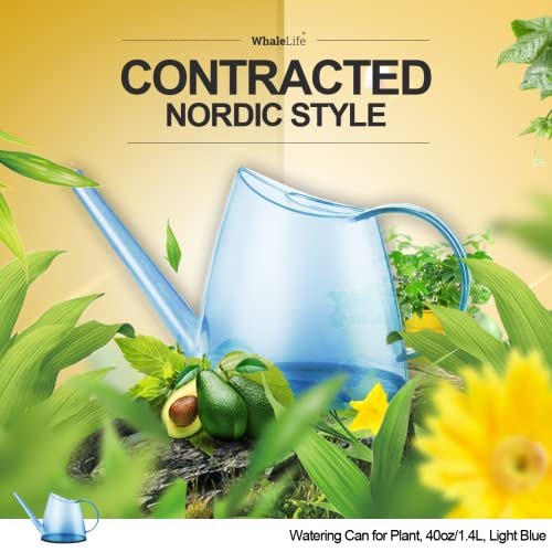 Small Indoor Plant Watering Can Long Spout 1.4L Light Blue - color: Light Blue