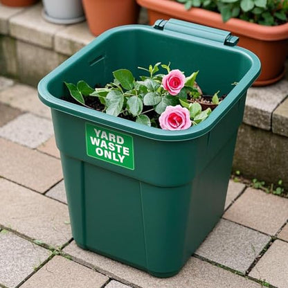 10 Pack Yard Waste Only Stickers for Trash Cans 10 × 7 Inches
