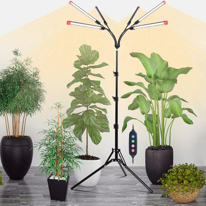 6Head Grow Light with Stand for Tall Plants & Bonsai Tree Indoor - size: 6Head Stand(54W)