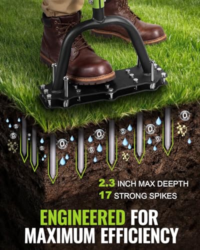WORKPRO 38” Lawn Aerator Tool with 17 Spikes, Manual Lawn Aerators