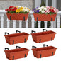 CADUKE Railing Planter Box, Deck Railing Flower Boxes 16.9 Inches Red - color: Red