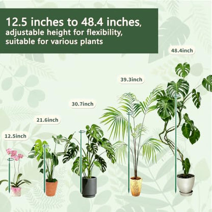 3Pcs Telescoping Plant Stakes 12.5-48.4IN Adjustable Monstera Plant Support - size: 3PCS