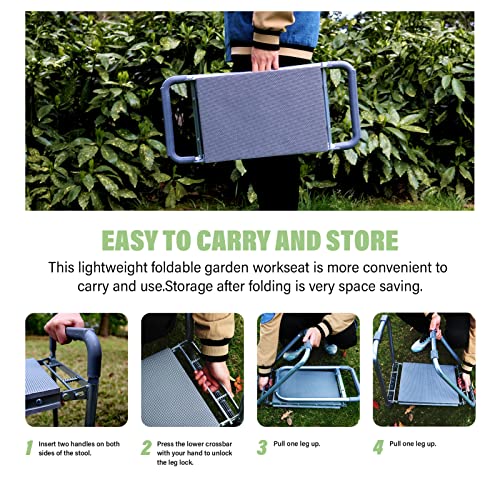 BESTHLS Foldable Garden Kneeler Seat with 11'' Wider Pad Kneeling and Seat - size: Style C