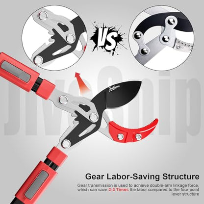 Extendable Loppers, SK5 Teflon-Coated Blades, Gear Drive