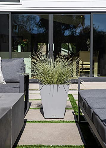 Veradek Pure Series Nobleton Planter - Tapered Square Outdoor Planter - color: Gray, size: 18 inch