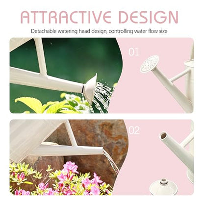 Metal Watering Can for Outdoor Plants, Watering Can 1 Gallon,Cream White - color: Cream White